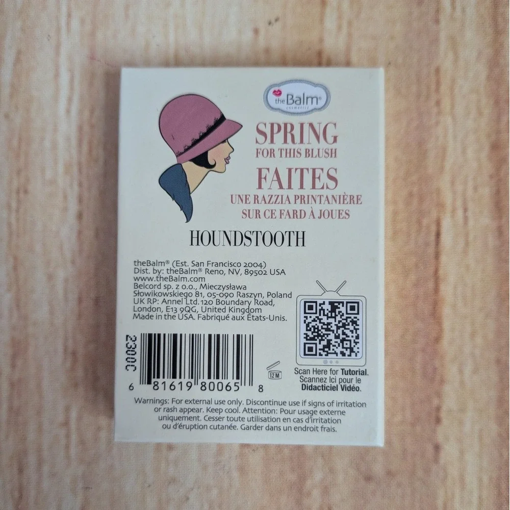 Instain Long Wearing Staining Powder Blush Houndstooth By the Balm 6.5g New